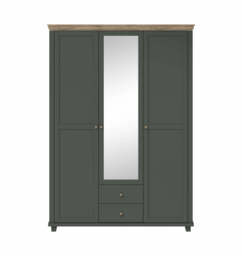Evora 19 Hinged Wardrobe 154cm - Green 154cm - thumbnail 4