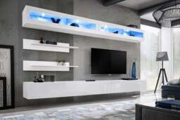 "Fly I2 Entertainment Unit For TVs Up To 75"" - White 320cm" - thumbnail 1