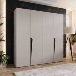 Piano I Hinged Door Wardrobe 200cm - Black 200cm - thumbnail 3
