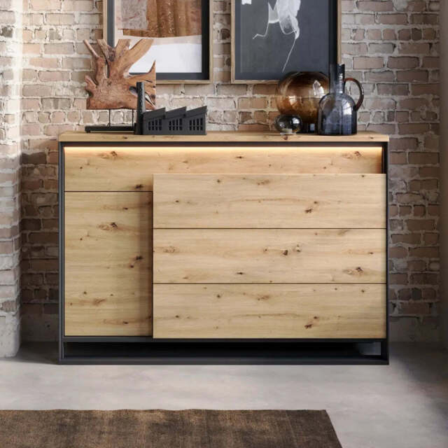 Quant QA-08 Sideboard Cabinet 130cm - Oak Artisan 130cm - image 1