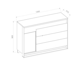 Quant QA-08 Sideboard Cabinet 130cm - Oak Artisan 130cm - thumbnail 7