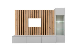 "Verti Entertainment Unit For TVs Up To 75"" - Pearl Grey 220cm" - thumbnail 3