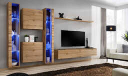 "Switch XVI Entertainment Unit For TVs Up To 75"" - Black 330cm Graphite" - thumbnail 2