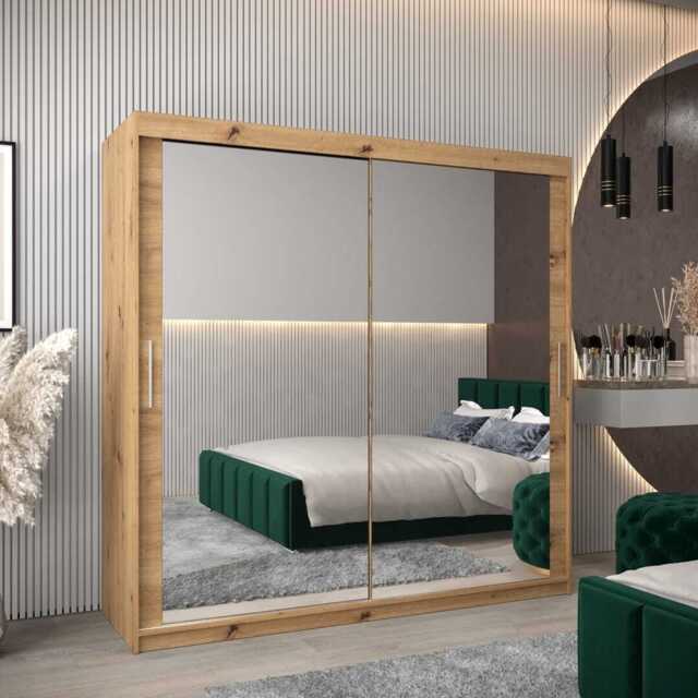 Tokyo III Sliding Door Wardrobe 200cm - Oak Artisan 200cm - image 1