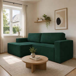 Corner Sofa Bed Como - Beige 245cm Left - thumbnail 8