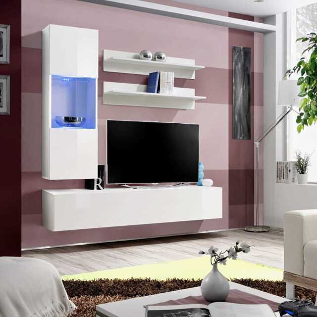 "Fly H3 Entertainment Unit For TVs Up To 49"" - White 160cm" - image 1