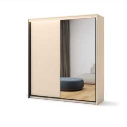 Trend TS-01 Sliding Door Wardrobe 200cm - Beige 200cm - thumbnail 4