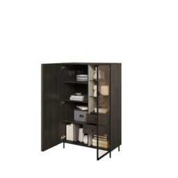 Piemonte PE-06 Display Cabinet 92cm - Portland Ash 92cm - thumbnail 4