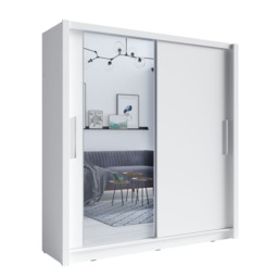 Baku 10 Sliding Door Wardrobe 155cm - White 155cm - thumbnail 5