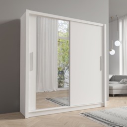Baku 10 Sliding Door Wardrobe 155cm - White 155cm - thumbnail 1
