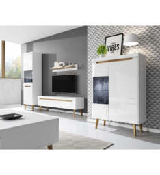 Nordi Large Sideboard Cabinet 160cm - White Gloss 160cm - thumbnail 4