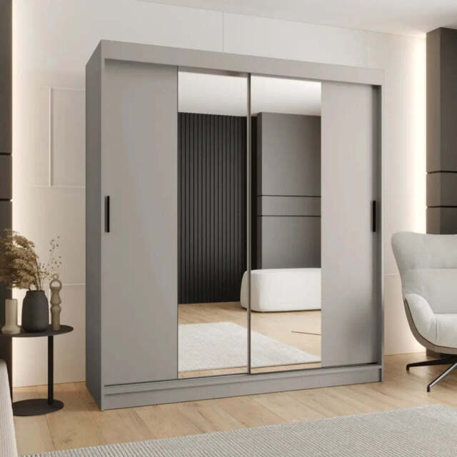 Rubino T1 Sliding Door Wardrobe 180cm - Cashmere 180cm - image 1