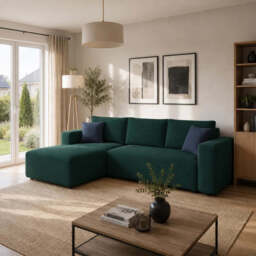 Corner Sofa Bed Mondo - Light Beige 256cm Left - thumbnail 7