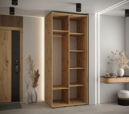 Cannes V Sliding Door Wardrobe 110cm - White 110cm - thumbnail 4