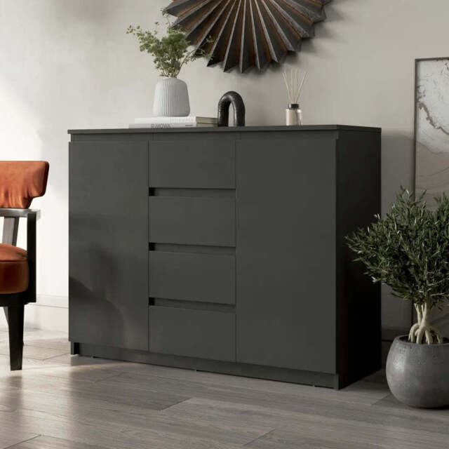 Idea ID-04 Sideboard Cabinet 109cm - Black Matt 109cm - image 1