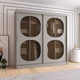 Bahrain II Sliding Door Wardrobe 200cm - Cashmere 200cm