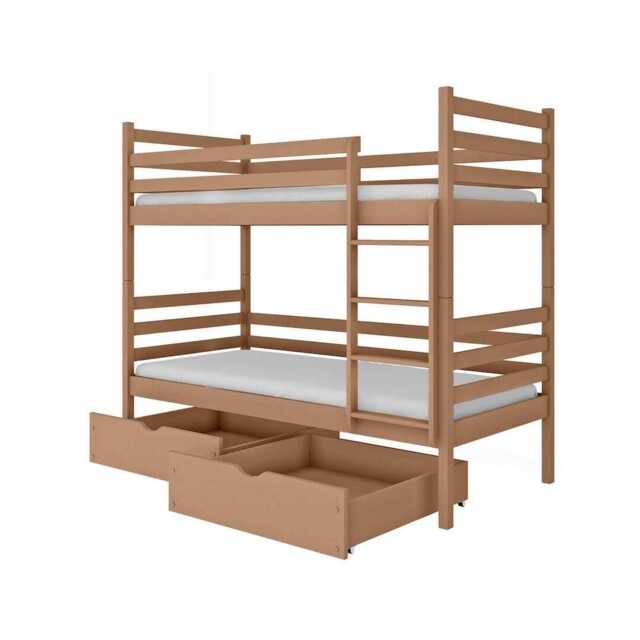 Wooden Bunk Bed Nemo with Storage - Cinnamon Foam Mattresses - image 1