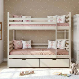 Wooden Bunk Bed Nemo with Storage - Cinnamon Foam Mattresses - thumbnail 2