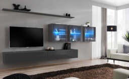 "Switch XVII Entertainment Unit For TVs Up To 49"" - Oak Wotan 330cm Graphite" - thumbnail 3