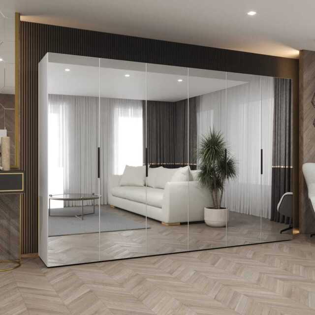 Marbella III Hinged Door Wardrobe 300cm - White 300cm - image 1