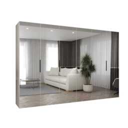 Marbella III Hinged Door Wardrobe 300cm - White 300cm - thumbnail 2