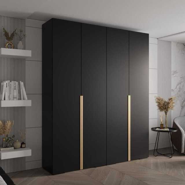 Inova I Hinged Door Wardrobe 200cm - Black 200cm - image 1