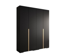 Inova I Hinged Door Wardrobe 200cm - Black 200cm - thumbnail 2