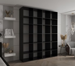 Inova I Hinged Door Wardrobe 200cm - Black 200cm - thumbnail 3