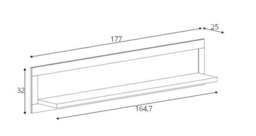 Evora 02 Wall Shelf 177cm - Oak Lefkas 177cm - thumbnail 3
