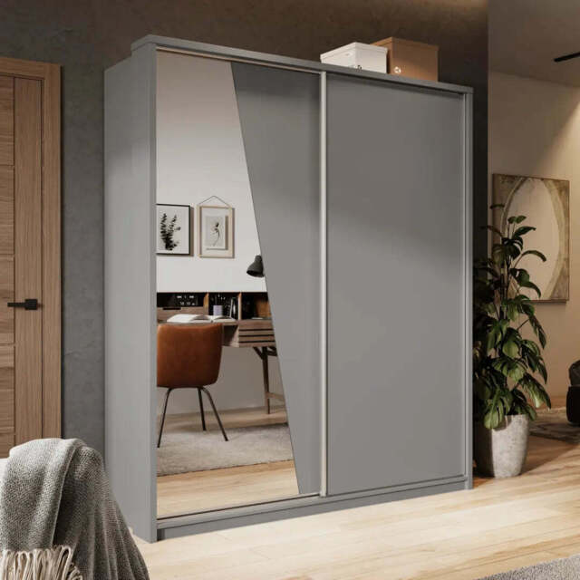 Arti AR-25 Sliding Door Wardrobe 180cm - Grey 180cm - image 1