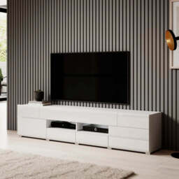 Toledo 40 TV Cabinet 208cm - White Gloss 208cm - thumbnail 1