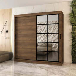 Orlando Sliding Door Wardrobe 200cm - Black 200cm - thumbnail 2