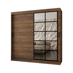 Orlando Sliding Door Wardrobe 200cm - Black 200cm - thumbnail 5