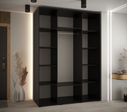 Cannes XI Sliding Door Wardrobe 160cm - White 160cm - thumbnail 4