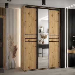 Cannes XI Sliding Door Wardrobe 160cm - White 160cm - thumbnail 5