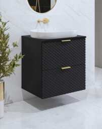 Laura 47 Floating Vanity Unit 60cm - Black 60cm - thumbnail 4
