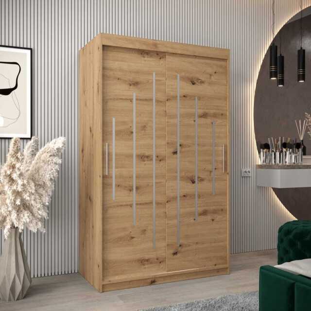 York Sliding Door Wardrobe 120cm - Oak Artisan 120cm - image 1