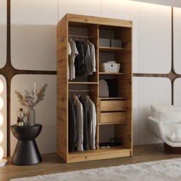 Orlando Sliding Door Wardrobe 100cm - Oak Artisan 100cm - thumbnail 8