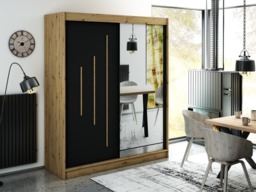 Leto Y2 Sliding Door Wardrobe 180cm - Black 180cm - thumbnail 2