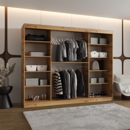 Orlando Sliding Door Wardrobe 250cm - Oak Artisan 250cm - thumbnail 2