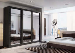 Arti 2 - 3 Sliding Door Wardrobe 250cm - Black Matt 250cm