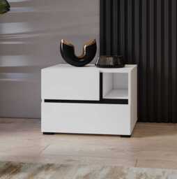 Kross Bedside Table 55cm - White 55cm - thumbnail 8