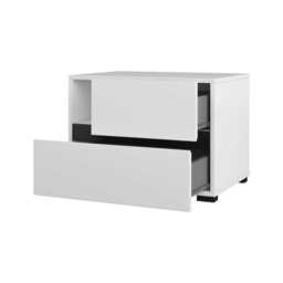 Kross Bedside Table 55cm - White 55cm - thumbnail 3