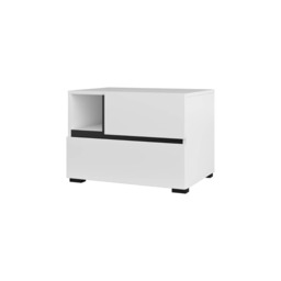 Kross Bedside Table 55cm - White 55cm - thumbnail 2