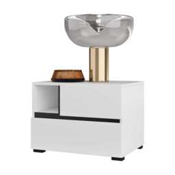 Kross Bedside Table 55cm - White 55cm - thumbnail 4