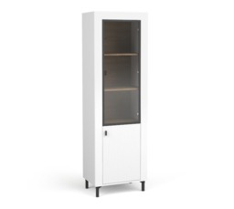 Mossa 03 Tall Display Cabinet 60cm - White 60cm - thumbnail 1
