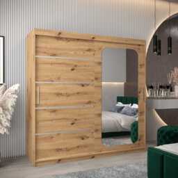 Uppsala V2 Sliding Door Wardrobe 200cm - Black 200cm - thumbnail 6
