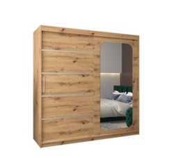 Uppsala V2 Sliding Door Wardrobe 200cm - Black 200cm - thumbnail 7