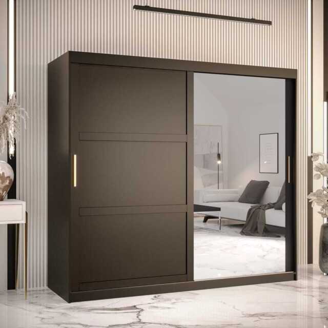 Ramiro II Sliding Door Wardrobe 200cm - Black 200cm - image 1