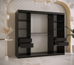 Ramiro II Sliding Door Wardrobe 200cm - Black 200cm - thumbnail 4
